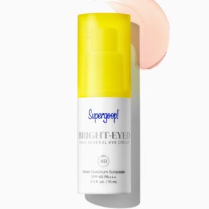 Supergoop! Bright-Eyed Mineral Eye Cream SPF 40 (0.5 oz) - Illuminating, Hydrating, Sensitive Skin Safe Sunscreen