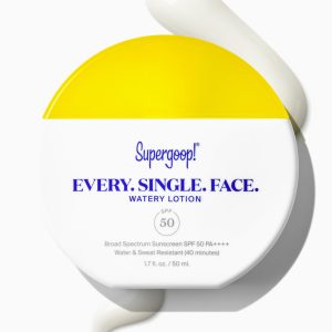 Supergoop! Every. Single. Face. Watery Lotion SPF 50 - Broad Spectrum Sunscreen for All Skin Types, Water & Sweat Resistant, No White Cast