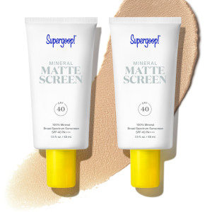 upergoop! Mineral Matte Screen SPF 40 Double Pack - 100% Mineral Oil-Free Sunscreen & Makeup Primer, Matte Finish for Oily Skin, 2-Piece Broad Spectrum Set