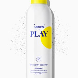 Supergoop! PLAY Antioxidant Body Mist SPF 30 with Vitamin C 6oz - Water & Sweat Resistant Sunscreen Spray, No White Cast Formula