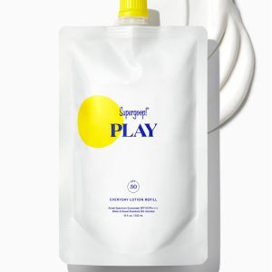 Supergoop! PLAY Everyday Lotion SPF 50 Refill Pouch (18 fl oz) - Eco-Friendly Refill for Pump Bottle, Face & Body Sunscreen with Sunflower Extract, Water & Sweat Resistant